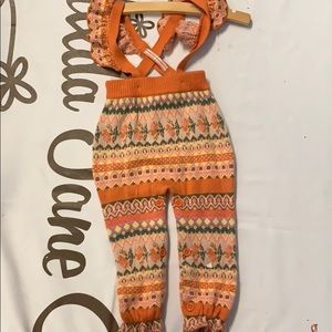 New 6-12 month girls sweater overall